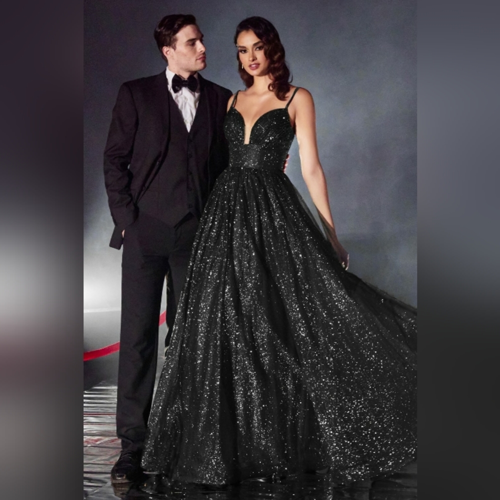 Prom dress, black, emerald, red,